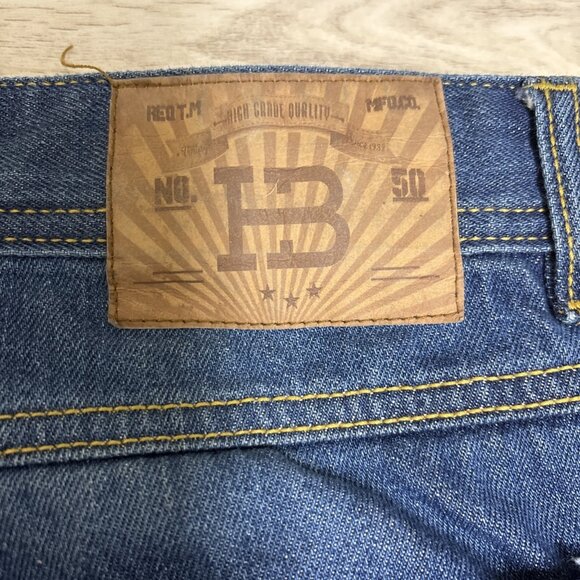 HB Huxlay Bros Motorcycle Jeans Mens 40x34 Blue Denim w/ Kevlar Stretch Lining - Picture 6 of 11